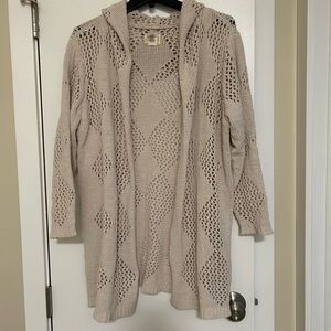 Women's Cream Open-Knit Sweater